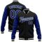 Custom Black Royal-White Bomber Full-Snap Varsity Letterman Two Tone Jacket