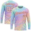 Custom Pink White-Red Leopard 3D Pattern Long Sleeve Performance T-Shirt