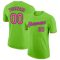 Custom Neon Green Pink-Navy Performance T-Shirt