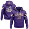 Custom Stitched Purple Vintage USA Flag Cream-Crimson Football Pullover Sweatshirt Hoodie