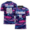 Custom Figure White-Pink Sublimation Soccer Uniform Jersey