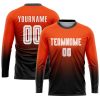 Custom Orange White-Black Sublimation Fade Fashion Soccer Uniform Jersey