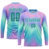 Custom Tie Dye Teal-White Sublimation Soccer Uniform Jersey