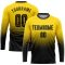 Custom Gold Black Sublimation Long Sleeve Fade Fashion Soccer Uniform Jersey