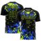 Custom Black Black Neon Green-Royal Sublimation Soccer Uniform Jersey