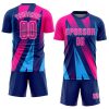 Custom Figure Pink-Royal Sublimation Soccer Uniform Jersey