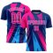 Custom Figure Pink-Royal Sublimation Soccer Uniform Jersey