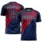 Custom Navy Navy-Red Sublimation Soccer Uniform Jersey