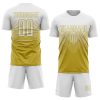 Custom Old Gold White Sublimation Soccer Uniform Jersey