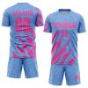 Custom Light Blue Pink Sublimation Soccer Uniform Jersey