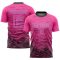 Custom Pink Black-Light Blue Sublimation Soccer Uniform Jersey