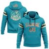 Custom Stitched Teal Vintage USA Flag City Cream-Black Football Pullover Sweatshirt Hoodie