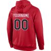 Custom Stitched Red Black-White Sports Pullover Sweatshirt Hoodie